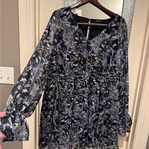 Torrid Black Dress with Floral Pattern